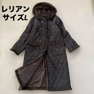 레리안 리버서블 후디드 롱 코트 L 사이즈 보아 퀼팅