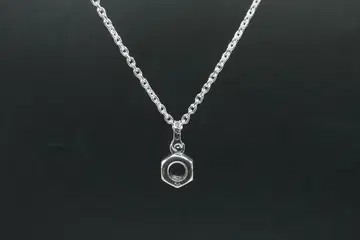 컨디션 최상 아쿠아 실버 너트 목걸이 펜던트 지르코니아