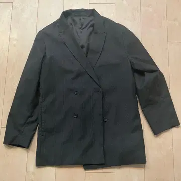 NANO UNIVERSE 블랙 더블 브레스트 자켓