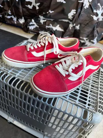 Vans 레드 스웨이드 로우컷 스니커즈