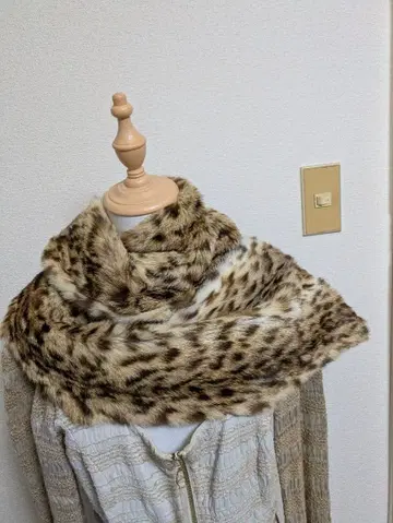 레오파드 가죽제품 퍼 숄