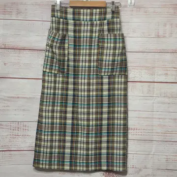 OPAQUE.CLIP 체크 무늬 타이트 스커트 38/M 사이즈