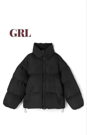 GRL 그레일 블랙 충전솜 볼륨 다운 자켓 사이즈 M