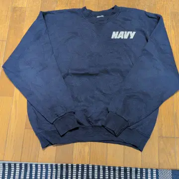 USA제 US NAVY 플렉터 프린트 맨투맨 셔츠 사이즈 표기 L