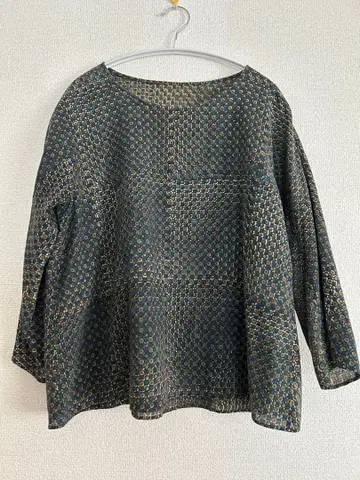 요건 레일 초목 염색 블라우스