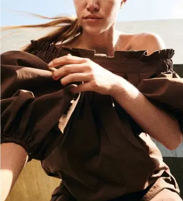 ZARA 오프숄더 벌룬 슬리브 원피스