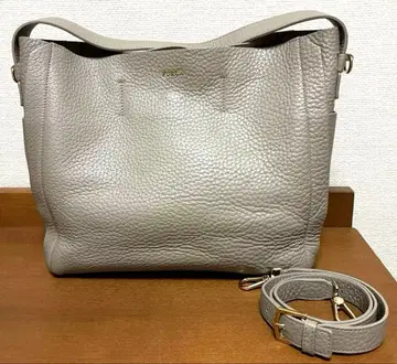 훌라 카프리치오 호보 2way 숄더백 천연 가죽 그레이지