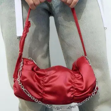ZARA 자라 백 ZARA 새틴 체인 부착 개더 백 발레코어 새상품급