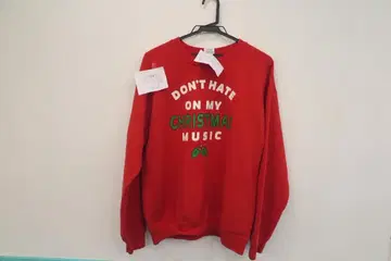 GILDAN 맨투맨 구제 의류 사이즈 M 빨간색 크리스마스 프린트