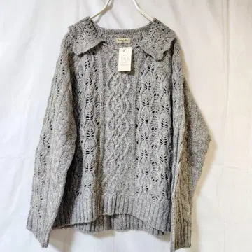 SM2 패턴 편직 카라 니트 새상품 사만사 모스모스