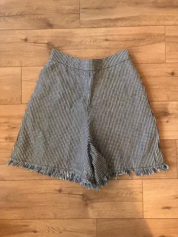 끌로에 깅엄 체크 프린지 숏팬츠 사이즈 36