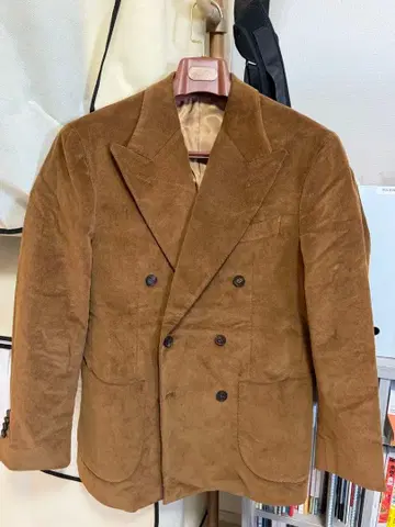 브라운 코듀로이 더블 브레스트 자켓