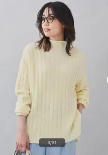 UNTITLED 언타이틀 니트 와이드 리브 보틀넥