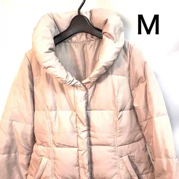 후드 부착 라이트 그레이 퀼팅 다운 자켓 M