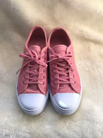 라코스테 ZIANE PLUS GRAND 가죽 스니커즈 24.0cm 핑크