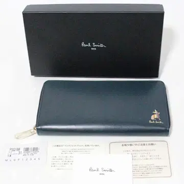 미사용 폴스미스 토끼 모티브 라운드 지퍼 장지갑 네이비