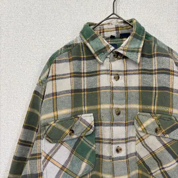 미국 빈티지 의류 긴팔 셔츠 헤비 플란넬 체크 육중한 L 3238