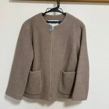 노카라 자켓 브라운 클리닝 완료 36 사이즈
