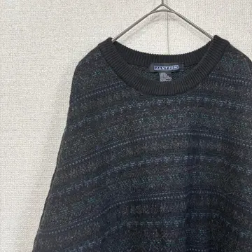 젠 니트 스웨터 패턴 무늬 미국 빈티지 의류 L 3235