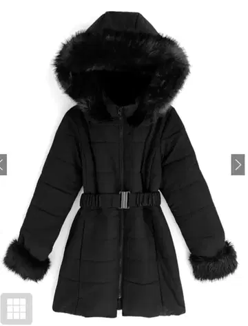 미사용 새상품 GRL 벨트 포함 퍼 다운 코트 kd13