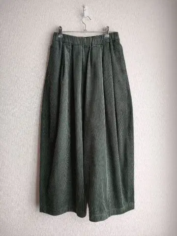바바구리 코듀로이 벌룬 와이드 팬츠 그린 M 요건 레일
