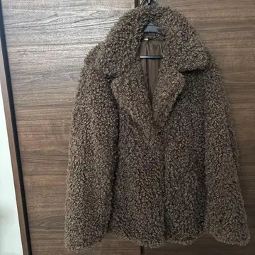 SHEIN 보아 자켓 브라운