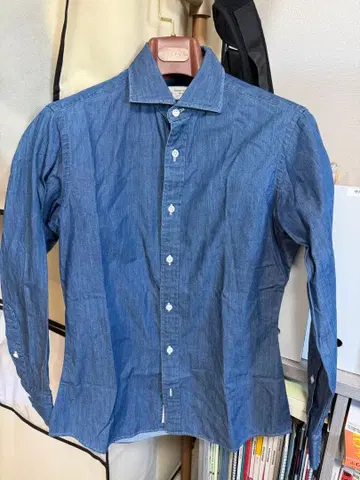 가마쿠라 셔츠 블루 데님 긴팔 셔츠