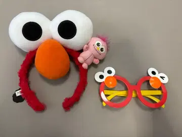 엘모 머리띠형 봉제 인형 안경