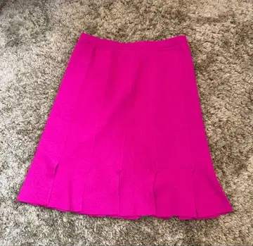 이탈리아제 스커트 핑크 무릎 기장 플리츠 M 사이즈