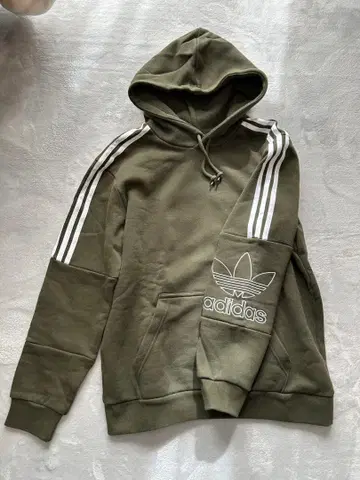 adidas 올리브 후드 부착 후드티