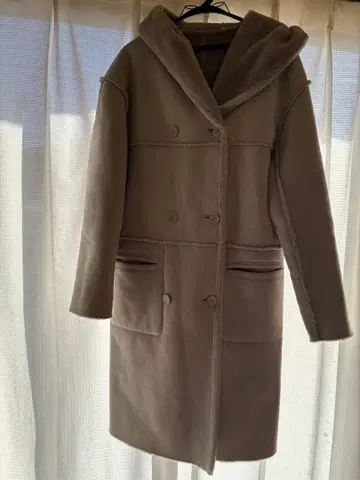 리버서블 후드 롱 코트