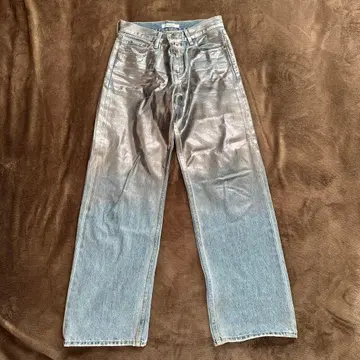 moussy 실버 그라데이션 스트레이트 데님 팬츠