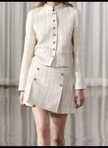 트위드 셋업 스커트 ZARA 화이트 ZW COLLECTION
