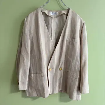LEPORTE. 테일러드 자켓 멋진 베이지 스트라이프 M