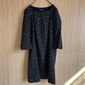 NEWYORKER 뉴요커 울 혼방 원피스 올 패턴 블랙 11호