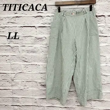 티티카카 [ LL ] 사루엘 팬츠 스트라이프 캐주얼 코튼 린넨