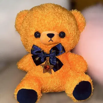 오렌지색 별 곰 봉제 인형