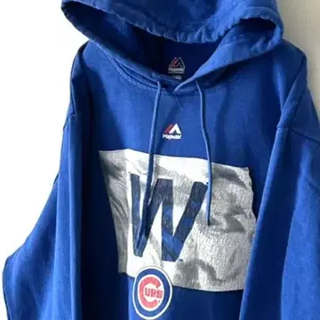 마제스틱 MLB 시카고 컵스 UBS 맨투맨 후드티 L 블루 구제 의류