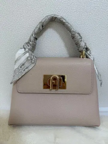 훌라 FURLA 1927 탑 핸들 핑크 베이지 백 숄더