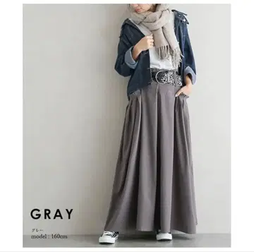 [ la-gemme ] 턱 롱 스커트 벨트 포함