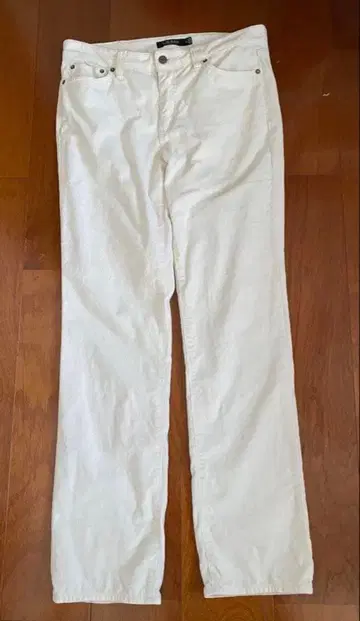 랄프 로렌 스트레이트 코듀로이 화이트 팬츠 6 사이즈 크림 화이트