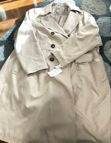 핑크 베이지 트렌치코트 4L 빅 사이즈