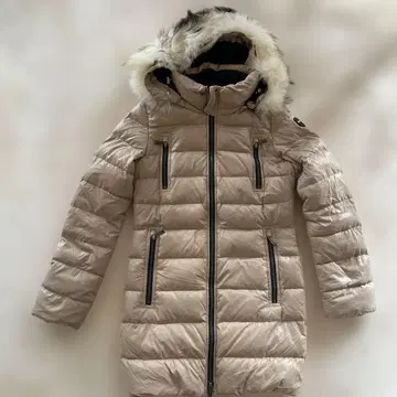 allegri 후드 부착 베이지 다운 코트