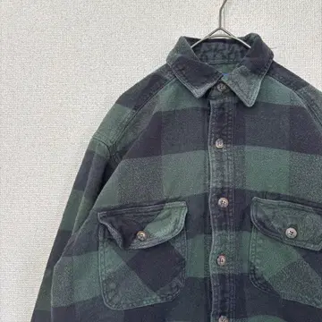 미국 빈티지 의류 긴팔 셔츠 뱀 플란넬 체크 두꺼운 M 3222