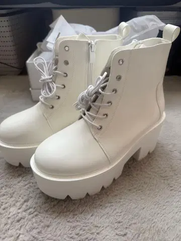 여성용 부츠 화이트