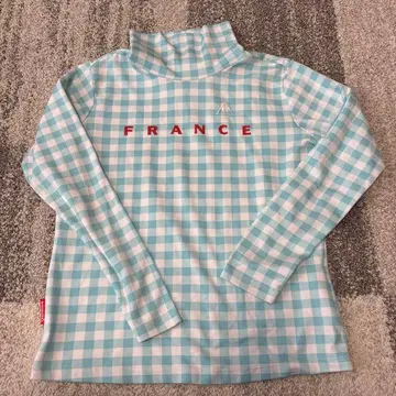 FRANCE 하이넥 셔츠 스카이블루 체크 46 르꼬끄골프