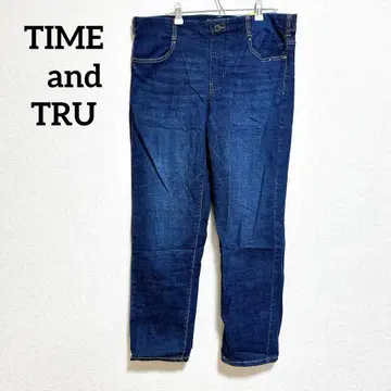 다크 블루 스트레이트 레그 데님 스트레치 [ L~LL 상당 ] 여성용