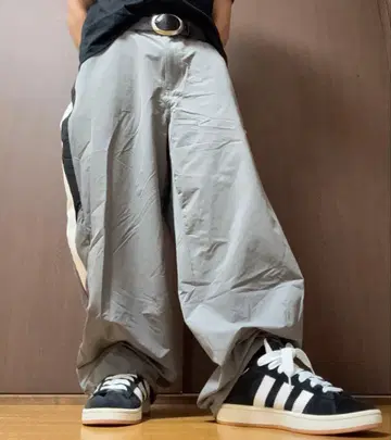 [ H&M ] 나일론 와이드 트랙 팬츠 B계 다보빵 초와이드