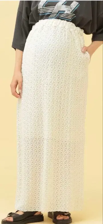 렙심 컷 레이스 내로우 스커트 마터니티 대응