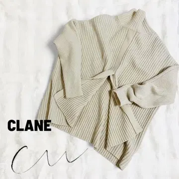 CLANE 더블 페이스 센터 슬릿 리브 니트 사이즈 1